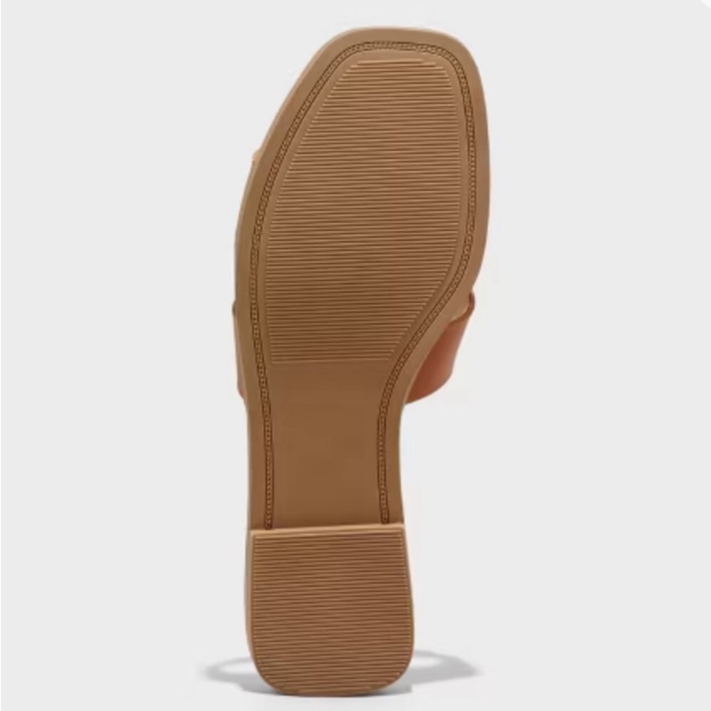 {NWT} Womens Nina Dark Tan Slide Sandals - A New Day ‘ Cognac ‘ 8 - SlipOn Shoes - Picture 4 of 8